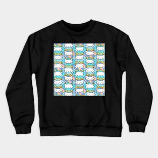 Happy cats eats colorful donuts Crewneck Sweatshirt